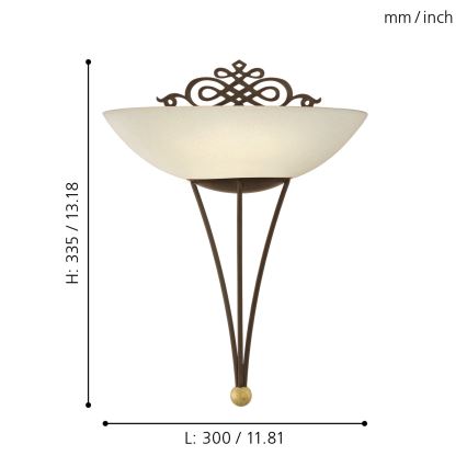 EGLO - Iluminação de parede 1 x E27/60W castanho antigo / dourado