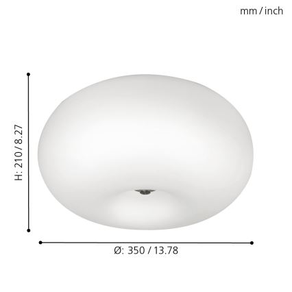 EGLO - Iluminação de teto OPTICA 2xE27/60W/230V vidro opaco diâmetro 35 cm