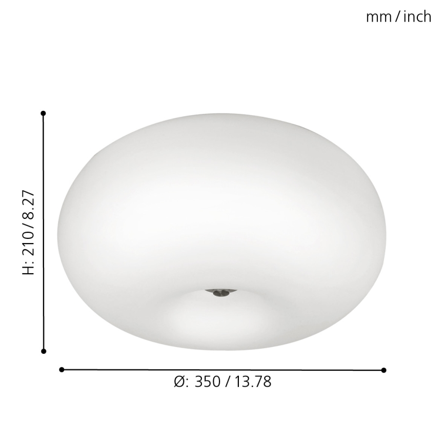 EGLO - Iluminação de teto OPTICA 2xE27/60W/230V vidro opaco diâmetro 35 cm