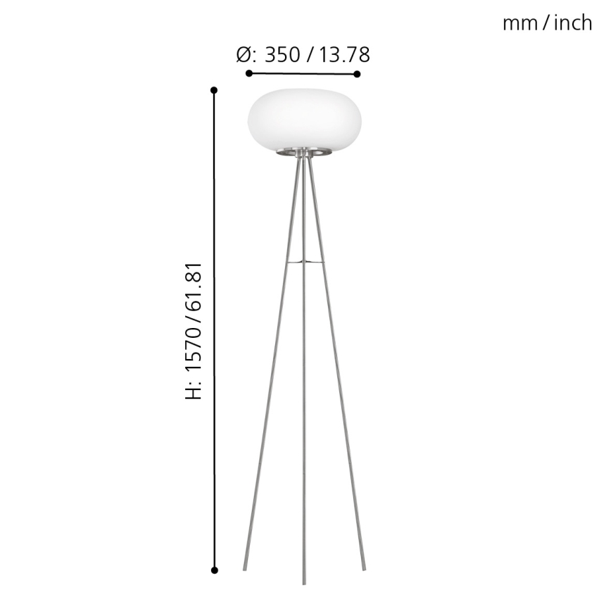 EGLO - Candeeiro de chão OPTICA 2xE27/60W diâmetro 35 cm