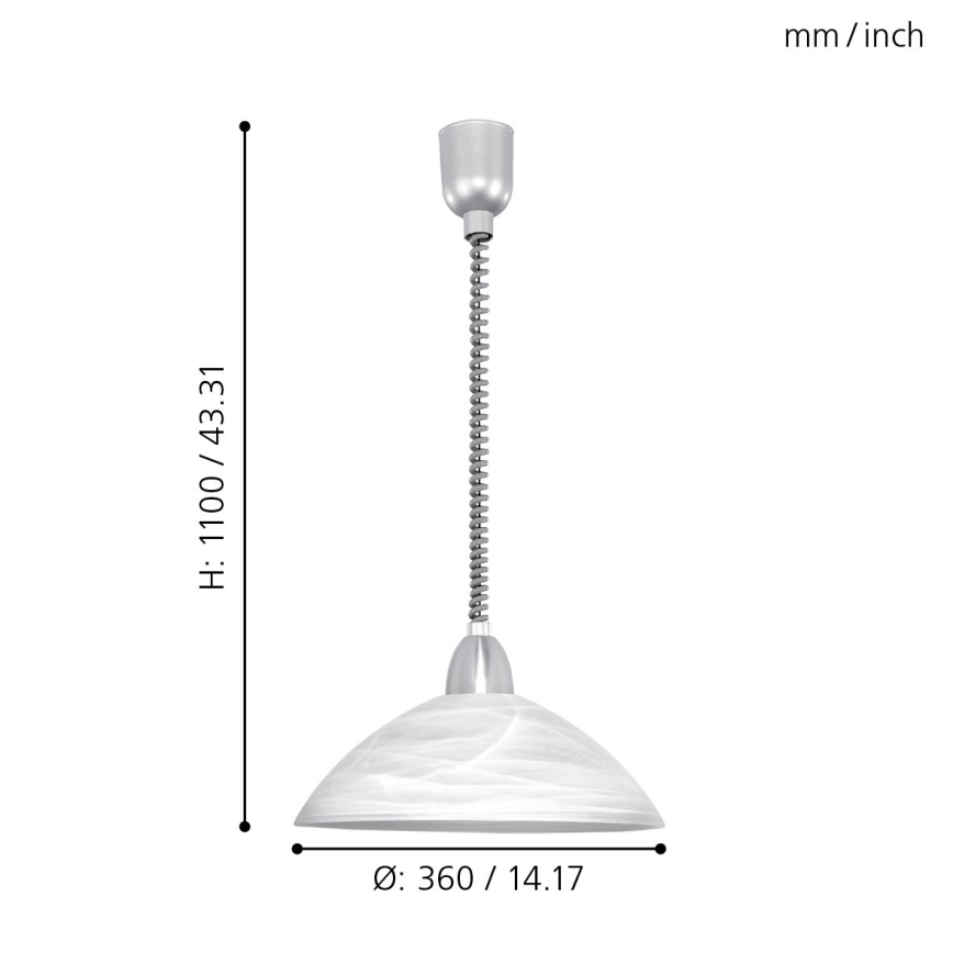 EGLO - Candelabro de altura ajustável 2 1xE27/60W