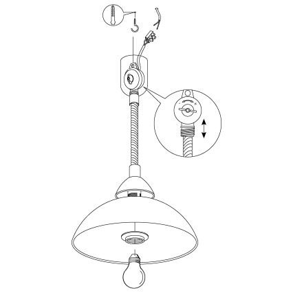 EGLO - Candelabro de altura ajustável 2 1xE27/60W