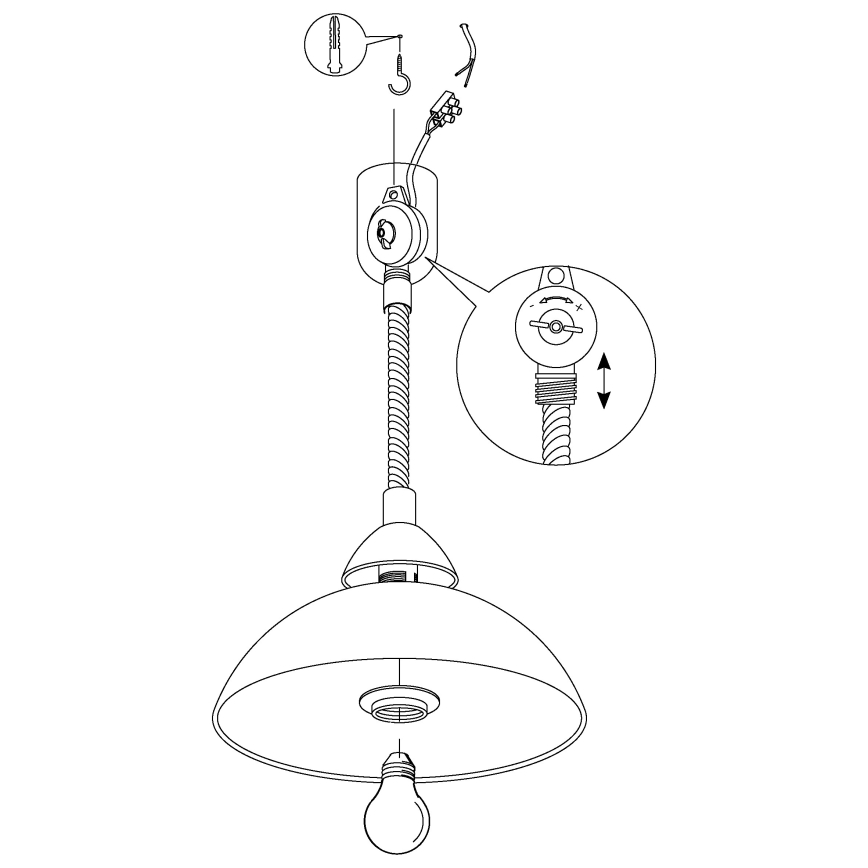 EGLO - Candelabro de altura ajustável 2 1xE27/60W