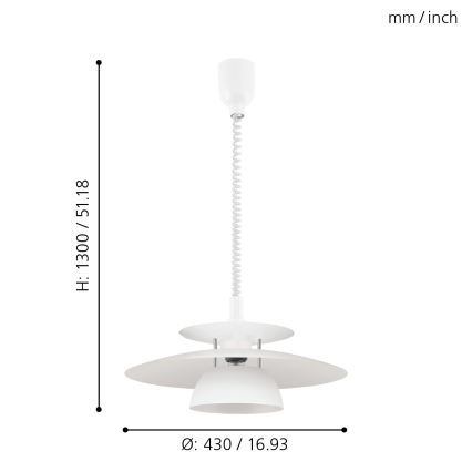 Eglo - Candeeiro de altura ajustável 1xE27/60W/230V