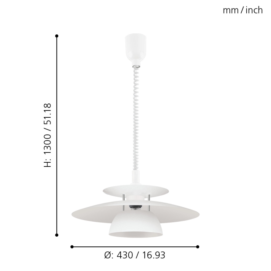Eglo - Candeeiro de altura ajustável 1xE27/60W/230V