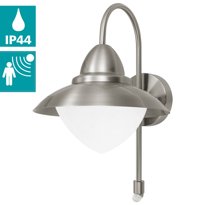 EGLO - exterior com sensor Luz de parede 1xE27/60W IP44
