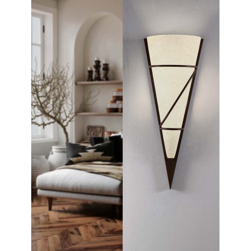 EGLO - Luz de parede 1 1xE14/60W castanho antigo/branco