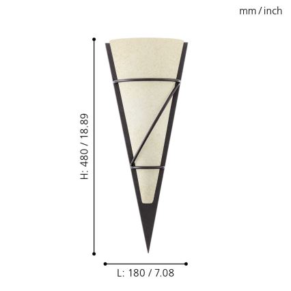 EGLO - Luz de parede 1 1xE14/60W castanho antigo/branco