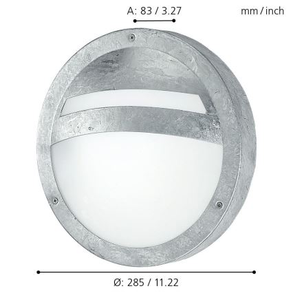 Eglo - Luz de parede de exterior 1xE27/15W/230V IP44