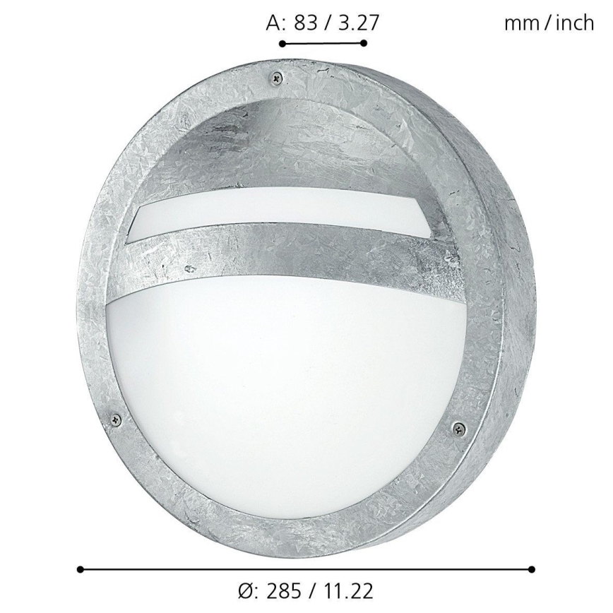 Eglo - Luz de parede de exterior 1xE27/15W/230V IP44