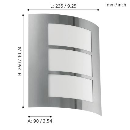 EGLO - Luz de parede de exterior 1xE27/15W/230V IP44