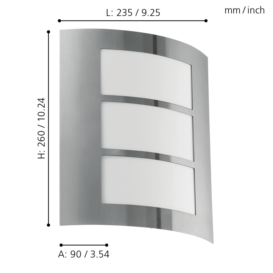 EGLO - Luz de parede de exterior 1xE27/15W/230V IP44