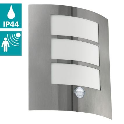 EGLO - Aplique de parede externo com sensor 1xE27/15W/230V IP44