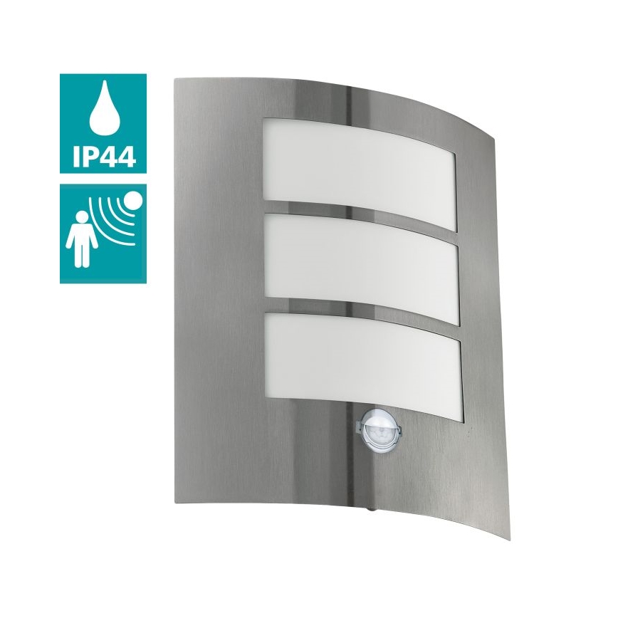 EGLO - Aplique de parede externo com sensor 1xE27/15W/230V IP44