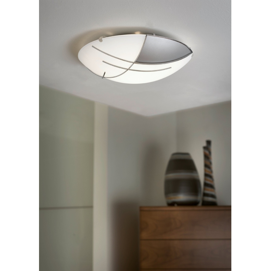 EGLO - Luz de teto parede 1 x E27/60W prata / branco