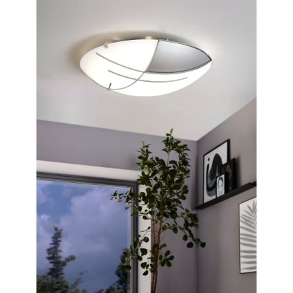 EGLO - Luz de teto parede 1 x E27/60W prata / branco