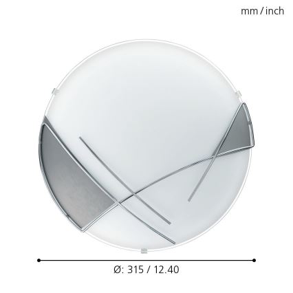 EGLO - Luz de teto parede 1 x E27/60W prata / branco