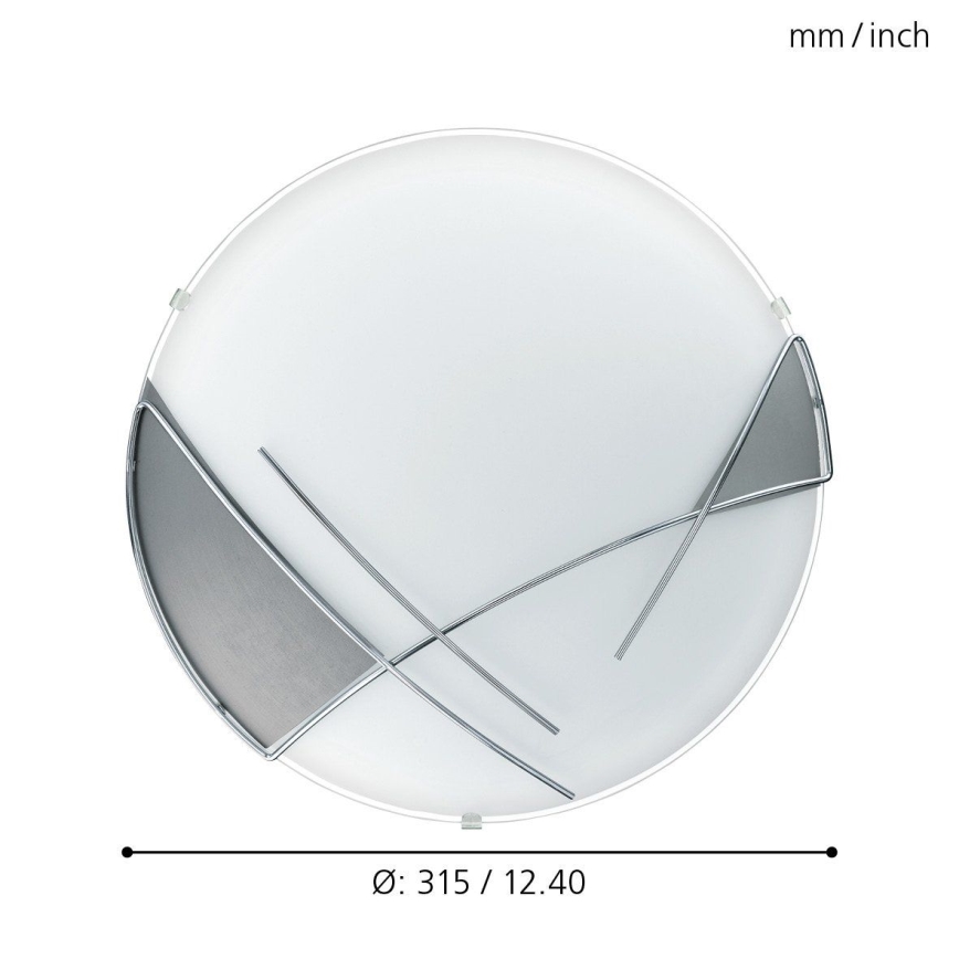 EGLO - Luz de teto parede 1 x E27/60W prata / branco