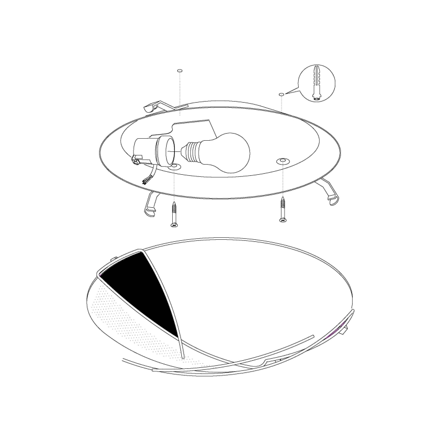 EGLO - Luz de teto parede 1 x E27/60W prata / branco