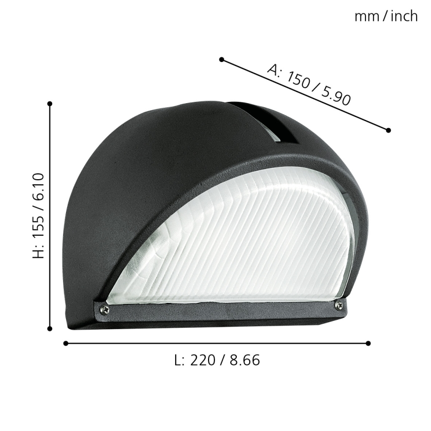 EGLO - Luz de parede de exterior 1xE27/60W preto antigo IP44