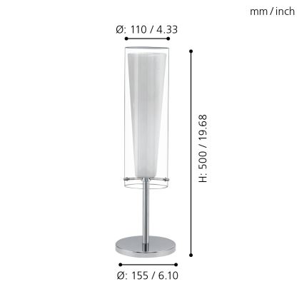 EGLO - Lâmpada de mesa 1xE27/60W/230V
