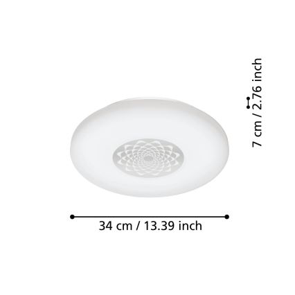 Eglo - Iluminação de teto LED com regulação LED/15,6W/230V 2700-6500K