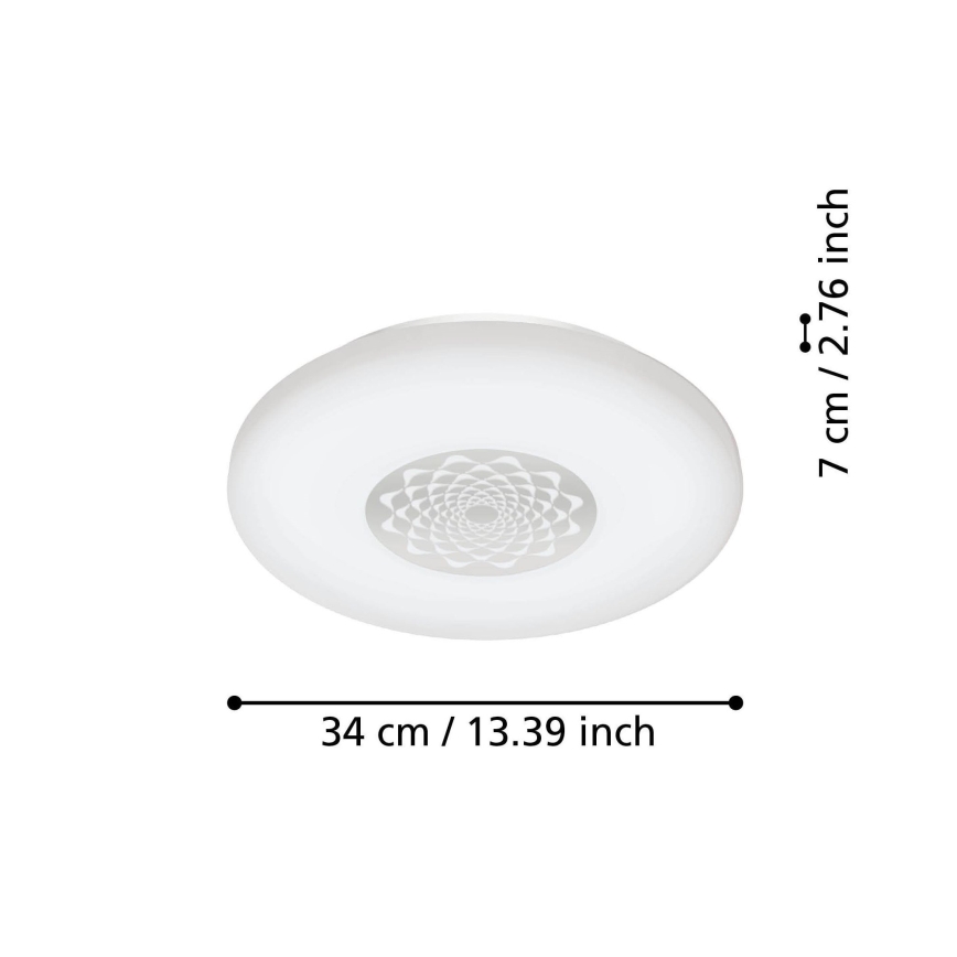 Eglo - Iluminação de teto LED com regulação LED/15,6W/230V 2700-6500K