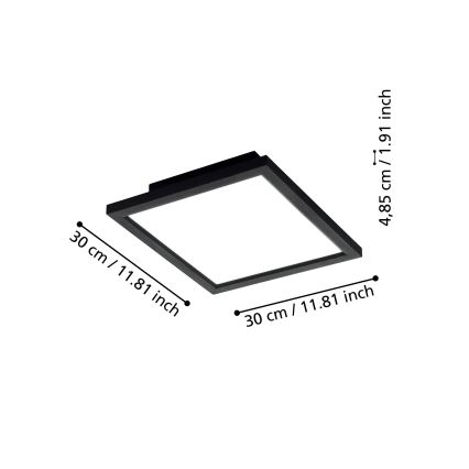 Eglo - Iluminação de teto LED com regulação LED/15,3W/230V 2700-6500K preta ZigBee