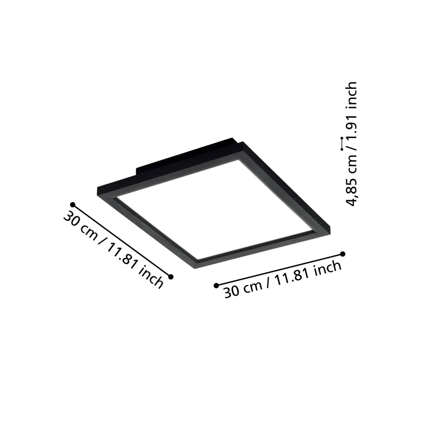 Eglo - Iluminação de teto LED com regulação LED/15,3W/230V 2700-6500K preta ZigBee