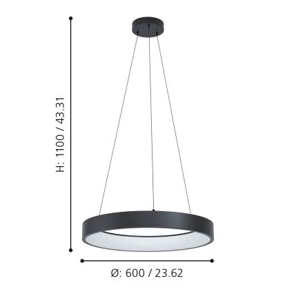 Eglo - Candelabro suspenso LED RGBW com regulação LED/26W/230V ZigBee