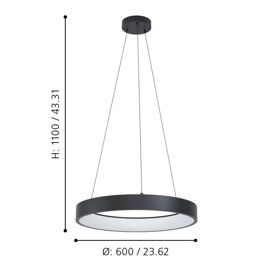Eglo - Candelabro suspenso LED RGBW com regulação LED/26W/230V ZigBee