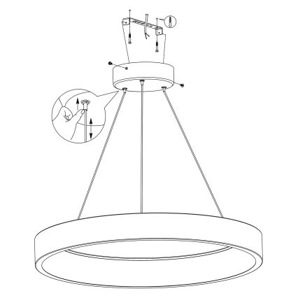 Eglo - Candelabro suspenso LED RGBW com regulação LED/26W/230V ZigBee