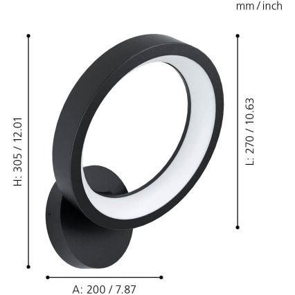 Eglo - Iluminação de parede LED RGBW com regulação LED/16W/230V ZigBee