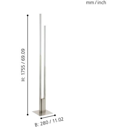 Eglo - Candeeiro de chão LED RGBW com regulação LED/32W/230V ZigBee