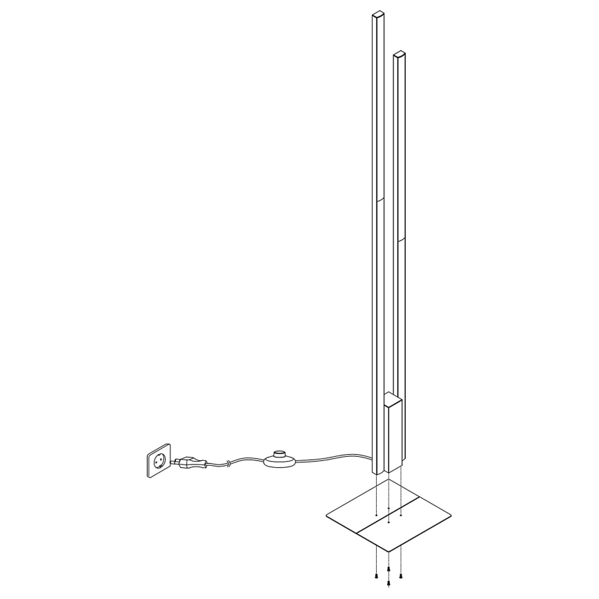 Eglo - Candeeiro de chão LED RGBW com regulação 2xLED/16W/230V preto ZigBee