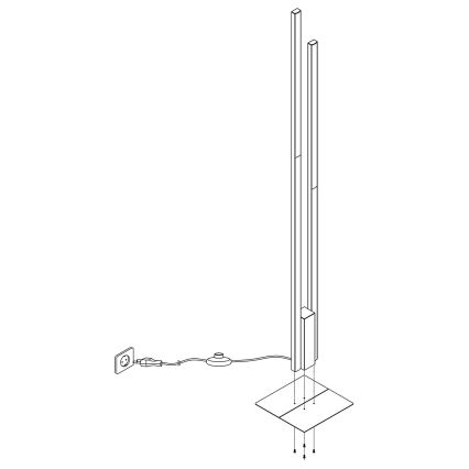Eglo - Lâmpada de pé LED RGBW dimmerizável 2xLED/16W/230V preta ZigBee