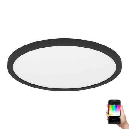 Eglo - Iluminação de teto LED RGBW com regulação LED/14,6W/230V preta ZigBee
