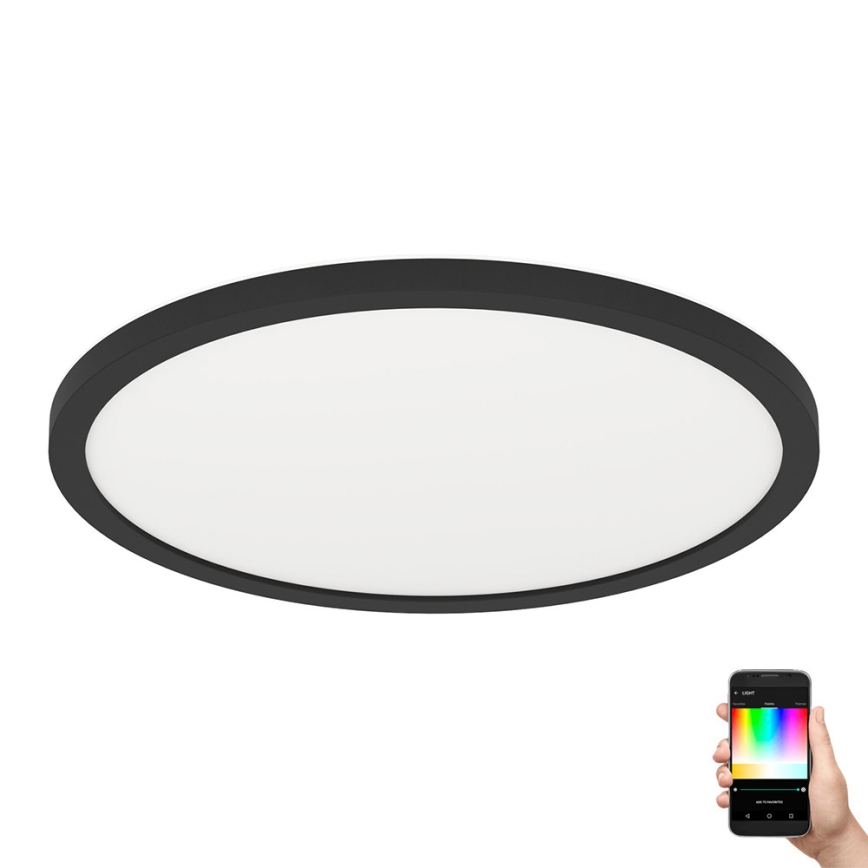 Eglo - Iluminação de teto LED RGBW com regulação LED/14,6W/230V preta ZigBee