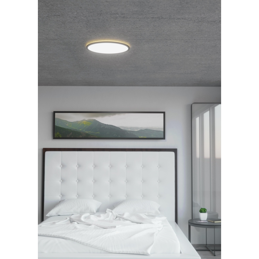 Eglo - Iluminação de teto LED RGBW com regulação LED/16,5W/230V preta ZigBee