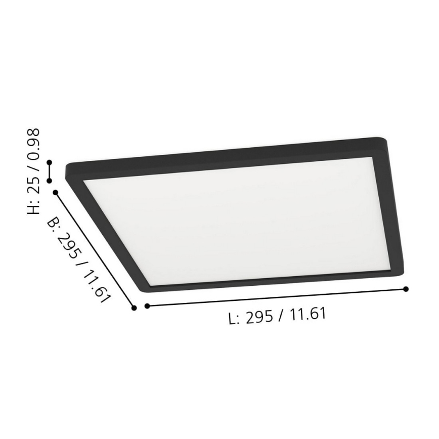 Eglo - Iluminação de teto LED RGBW com regulação LED/14,6W/230V preta ZigBee