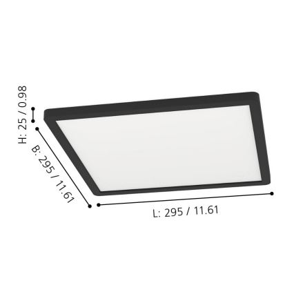 Eglo - Luminária de teto LED RGBW dimmerizável LED/14,6W/230V preta ZigBee