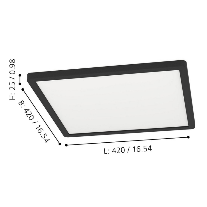 Eglo - Iluminação de teto LED RGBW com regulação LED/16,5W/230V preta ZigBee
