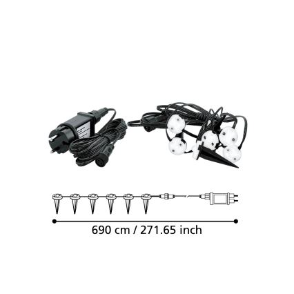 Eglo - Corrente decorativa exterior LED SPINETOLI 6xLED IP65