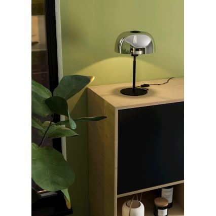 Eglo - Candeeiro de mesa 1xE27/40W/230V preto/cinzento