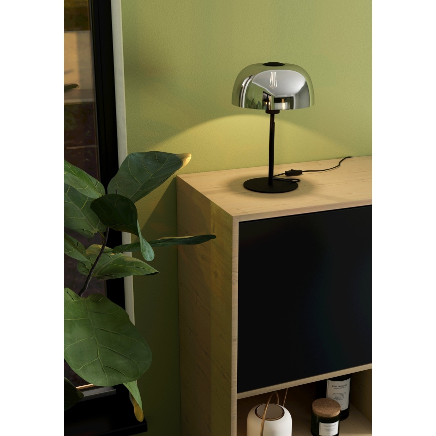 Eglo - Candeeiro de mesa 1xE27/40W/230V preto/cinzento