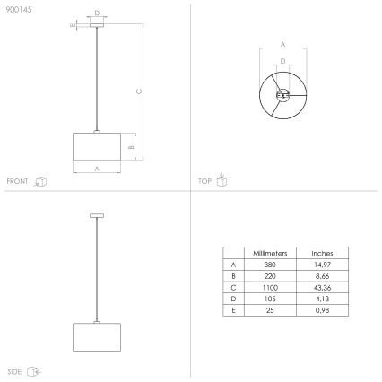 Eglo - Candelabro suspenso 1xE27/40W/230V diâmetro 38 cm