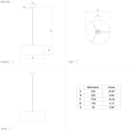 Eglo - Candelabro suspenso 1xE27/40W/230V diâmetro 53 cm