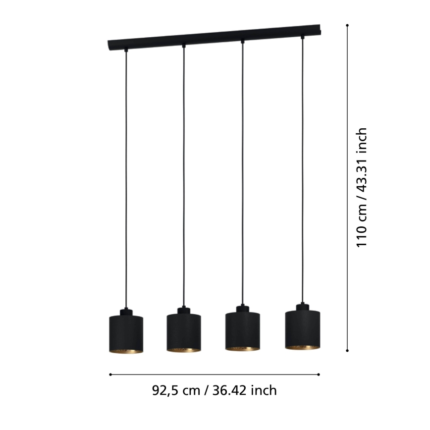 Eglo - Candelabro suspenso 4xE27/28W/230V