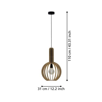 Eglo - Candelabro suspenso 1xE27/40W/230V diâmetro 31 cm bege