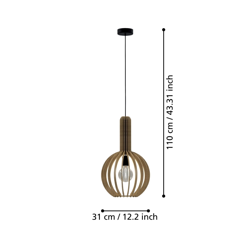 Eglo - Candelabro suspenso 1xE27/40W/230V diâmetro 31 cm bege